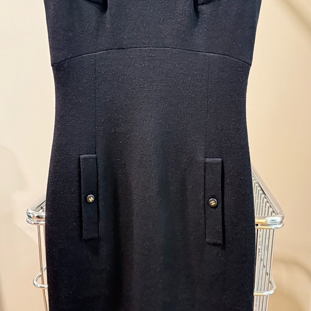 CHANEL Black Strapless Dress